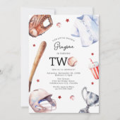 Kinder honkbal uitnodiging voor 2e verjaardagsfees (Voorkant)