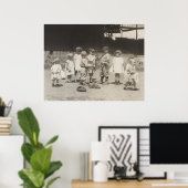 kinder honkbal van 1920 op het veld van de Grote L Poster (Thuiskantoor)