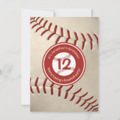 kinder honkbalverjaardag of teampartij kaart (Achterkant)