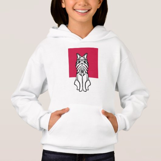 Kinder Hoodie - Dog Collectie - Roze Color block (Voorkant)