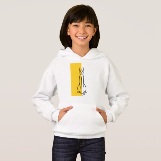 Kinder Hoodie - Dog Collectie - Yellow Color block (Voorkant volledig)