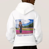 kinder hoodie. Fijn Jubileum. panda/madhatter (Achterkant)