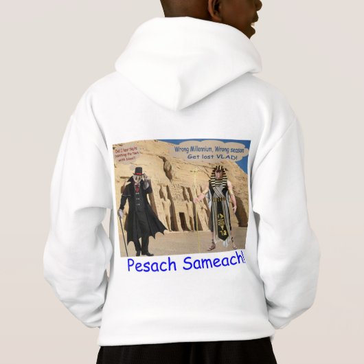 kinder hoodie. Gelukkig Pascha. loris/aap (Achterkant)