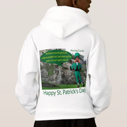 kinder hoodie. Gelukkige St. Patrick's Day. Ierse (Achterkant)