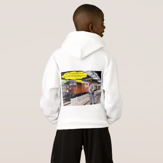 kinder hoodie. Gelukkige Vaderdag. koe/dirigent (Achterkant volledig)