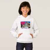 kinder hoodie. Gelukkige Valentijnsdag. doe/zeemee (Voorkant volledig)