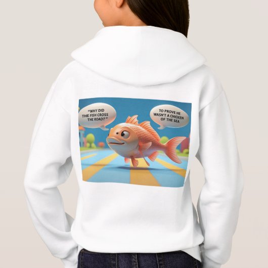 Kinder Hoodie met Funny Fish Riddle (Achterkant)