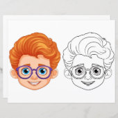 Kinder hoofd kleurplaat (Voorkant / Achterkant)