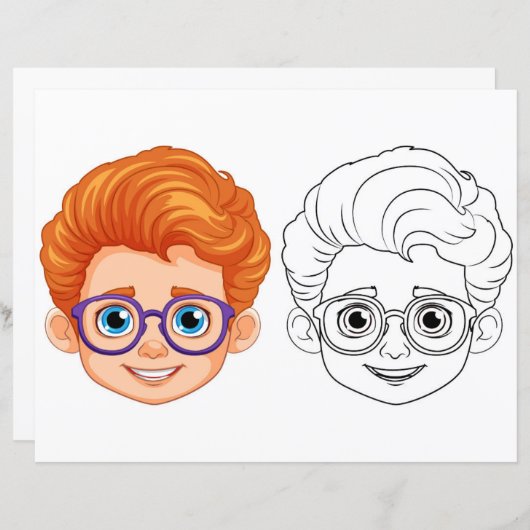 Kinder hoofd kleurplaat (Voorkant / Achterkant)