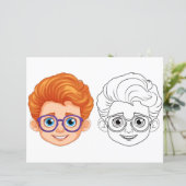 Kinder hoofd kleurplaat (Staand voorkant)