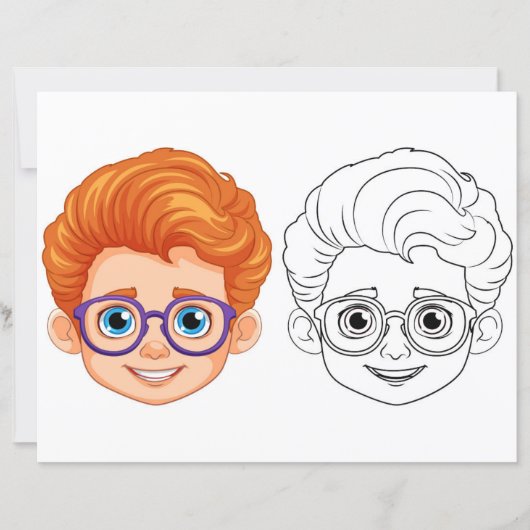 Kinder hoofd kleurplaat (Voorkant)