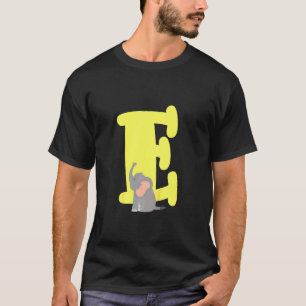 Kinder hoofdletter E Alphabet Elephant Cute Kinder T-shirt