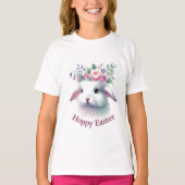 Kinder 'Hoppy Easter' T-shirt met Bunny Face (Voorkant)