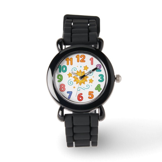 Kinder Horloge – Cartoon-stijl Fun Clock Face (Voorkant)
