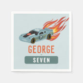 Kinder Hot Blue Racing Car Boys Verjaardag Servet (Voorkant)