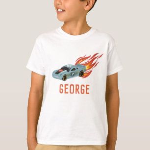 Kinder Hot Blue Racing Car T-shirt