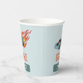 Kinder Hot Blue Racing Car Verjaardag Papieren Bekers (Rechts)