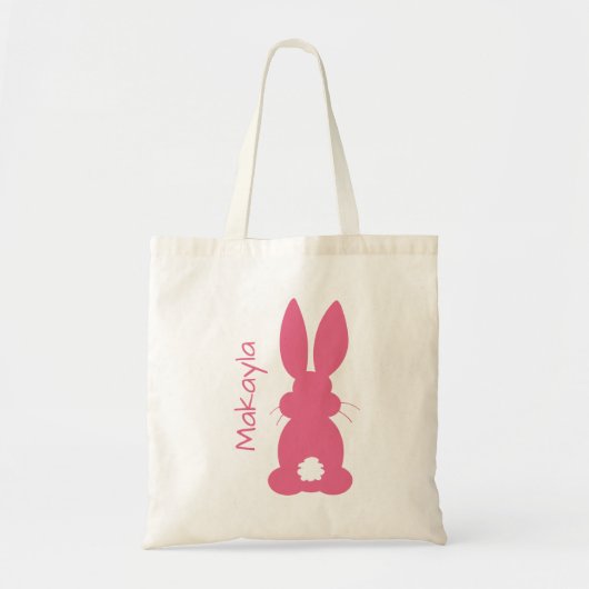 Kinder Hot Pink Bunny Silhouette Easter, speciaal  Tote Bag (Voorkant)