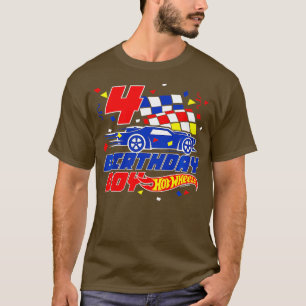 Kinder Hot Wheels 4 Verjaardagsjongen T-shirt