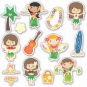 Kinder Hula Girls Sticker (Voorkant)