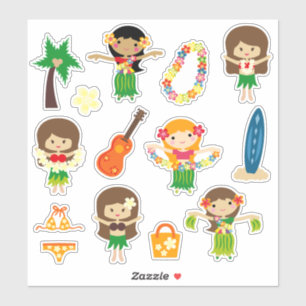 Kinder Hula Girls Sticker