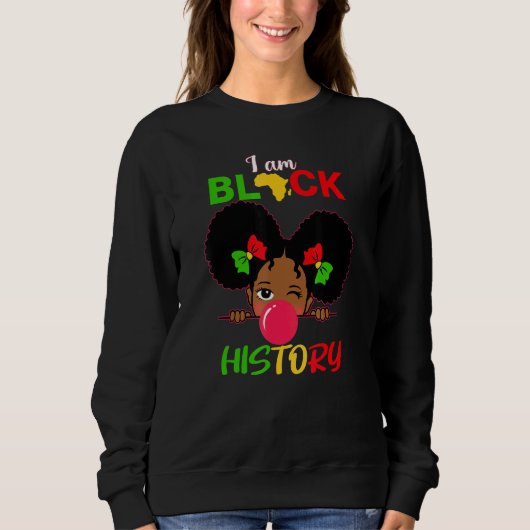 Kinder I Am Black History Girl Little Melanin Prin Trui (Voorkant)
