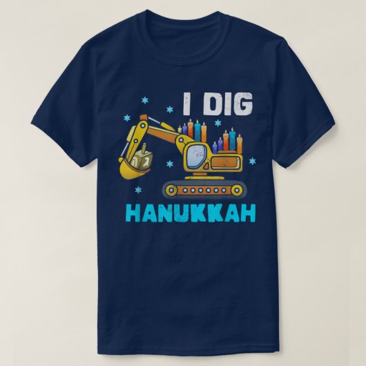 Kinder I Dig Hanukkah Ecavator Construction T-shirt (Design voorkant)
