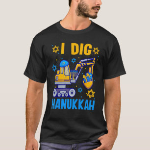 Kinder I Dig Hanukkah Excavator Construction Toddl T-shirt