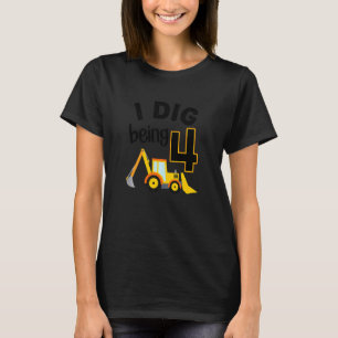 Kinder I g 4 Bouw 4e verjaardag achtergrond T-shirt