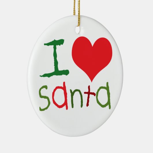 Kinder I Heart Santa Round Ornament (Rechts)