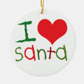 Kinder I Heart Santa Round Ornament (Voorkant)