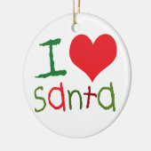 Kinder I Heart Santa Round Ornament (Links)