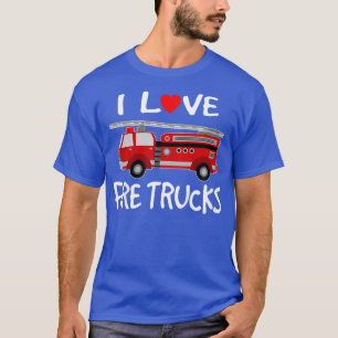 Kinder I Love Fire Trucks Cute Kinder Gift Firefig T-shirt