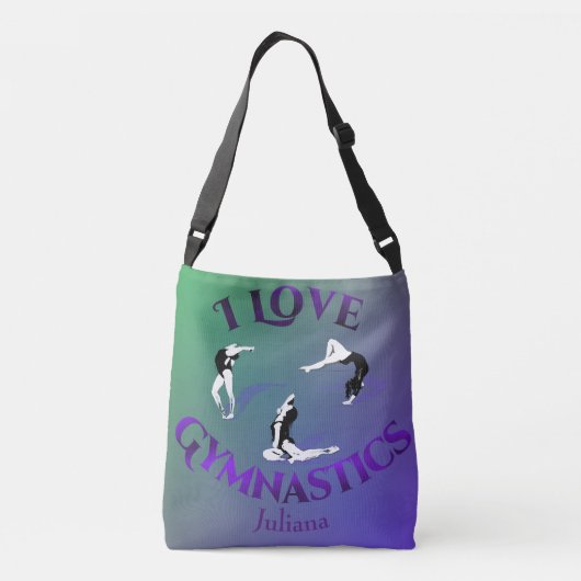 Kinder I Love Gymnastics Personalized Crossbody Tas (Achterkant)