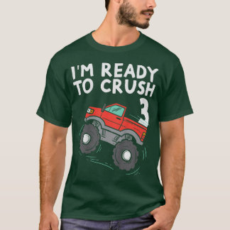 Kinder i m klaar om 3 Monster Truck Cute 3rd Bi te T-shirt