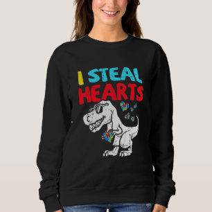 Kinder I Steal Hearts Trex Dinosaur Cute Boy Autis Trui