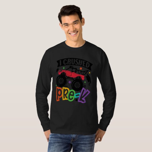 Kinder I verpletterde Pre K Monster Truck Graduati T-shirt (Voorkant volledig)
