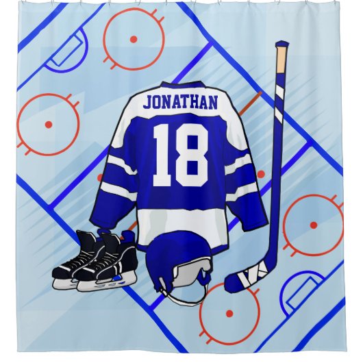Kinder Ice Hockey Bedroom Collectie 1 Douchegordijn (Voorkant)