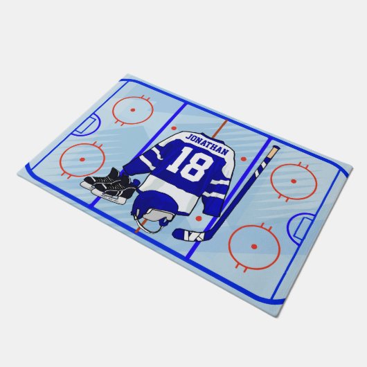Kinder Ice Hockey Bedroom en En Suite collectie Deurmat (Schuin)