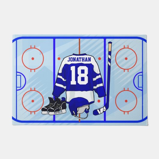 Kinder Ice Hockey Bedroom en En Suite collectie Deurmat (Voorkant)