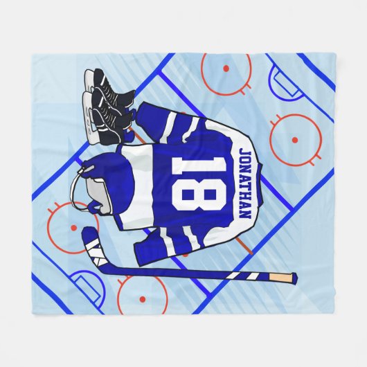 Kinder Ice Hockey Bedroom en En Suite collectie Fleece Deken (Voorkant (Horizontaal))