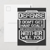 Kinder Ice Hockey T-Shirt Funny Defenseman Player Briefkaart (Voorkant / Achterkant)