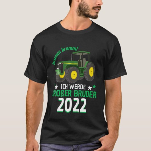Kinder Ich Werde Große Bruder 2022 Tractor Digger  T-shirt (Voorkant)