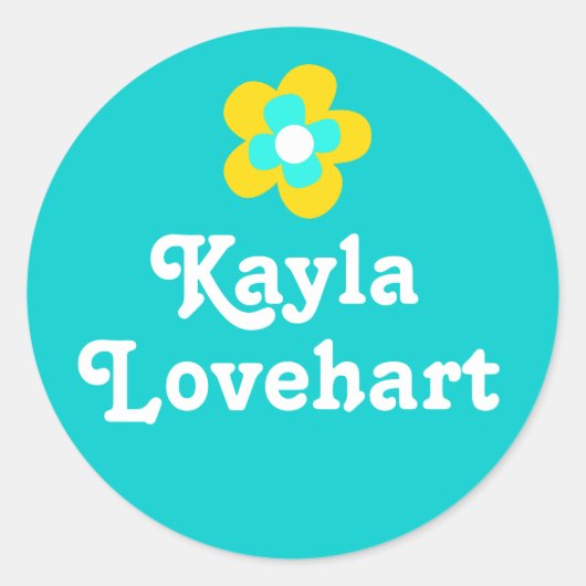 Kinder id, gele aqua, witte sticker (Voorkant)