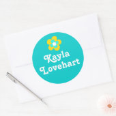 Kinder id, gele aqua, witte sticker (Envelop)