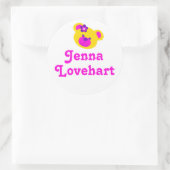 Kinder id genaamd roze witte teddy meisjes sticker (Tas)