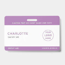 Kinder ID Lanyard Sjabloon Muziek Tour Schoolreis Badge