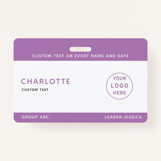 Kinder ID Lanyard Sjabloon Muziek Tour Schoolreis Badge (Voorkant)