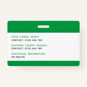 Kinder ID Lanyard Sjabloon Muziek Tour Schoolreis Badge (Achterkant)