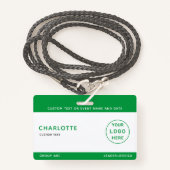 Kinder ID Lanyard Sjabloon Muziek Tour Schoolreis Badge (Voorkant met draagriem)